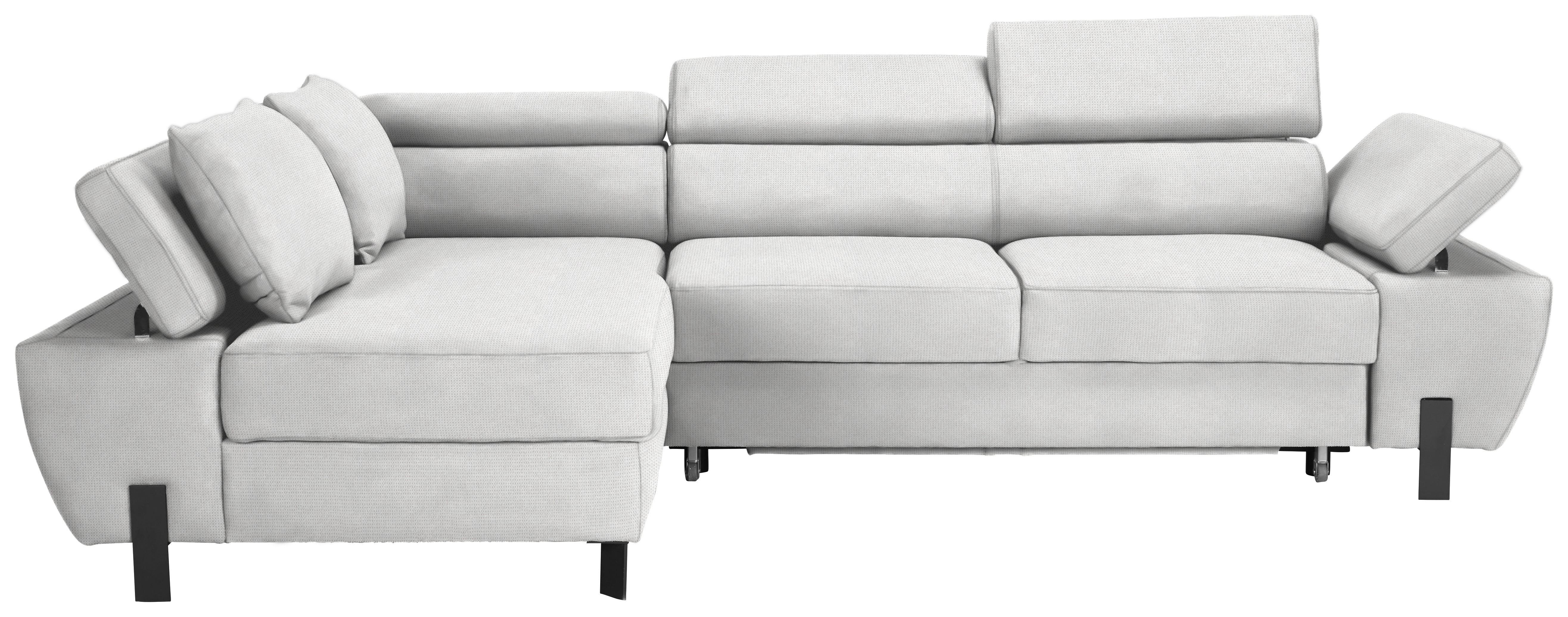 Rohová sedačka MILNA, levá, écru - černá/ecru, Moderní, kov/textil (189/277cm) - Mömax