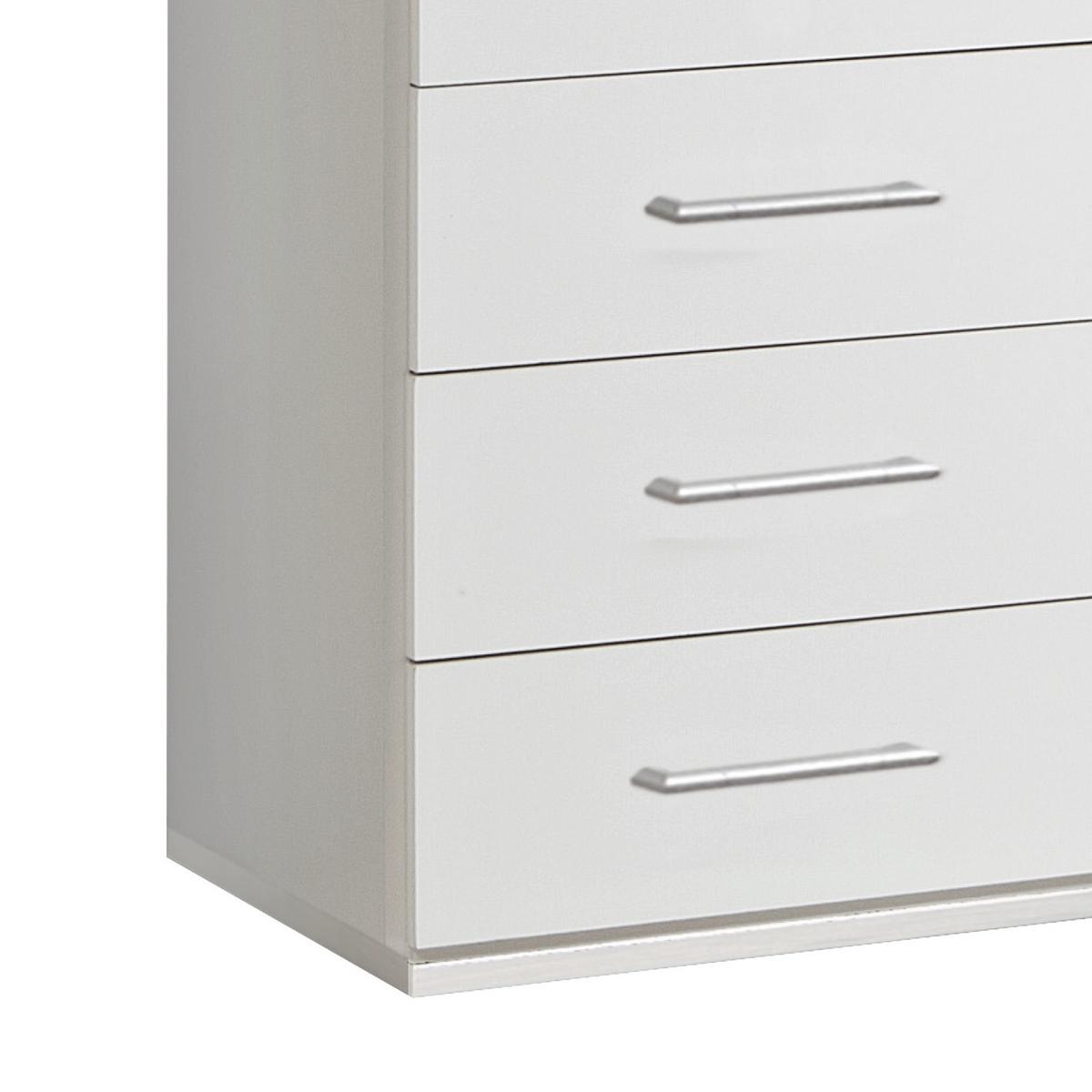 Komoda OSAKA šířka 46cm - bílá/barvy hliníku, Konvenční, kompozitní dřevo/plast (46/103/40cm) - MID.YOU