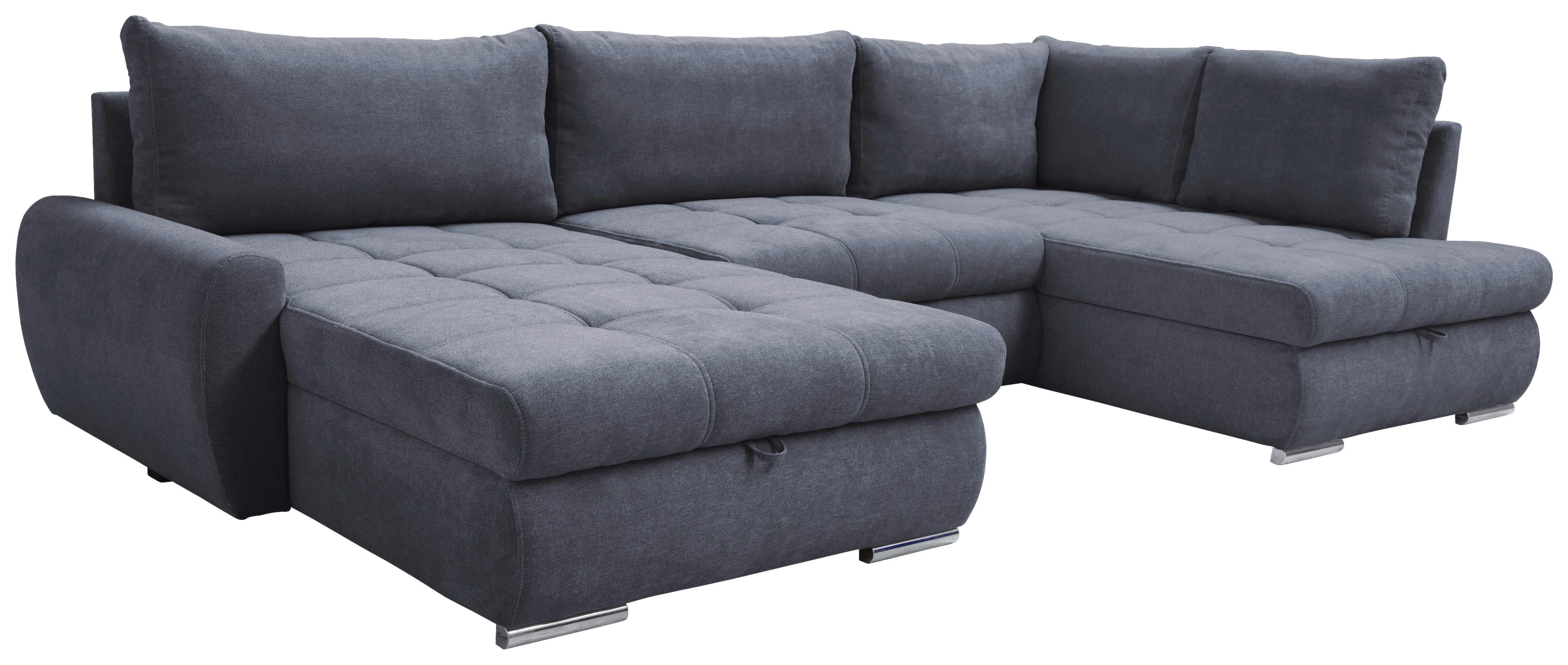 Ecksofa Canion - Chromfarben/Grau, Design, Textil (174/322/173cm) - Livetastic