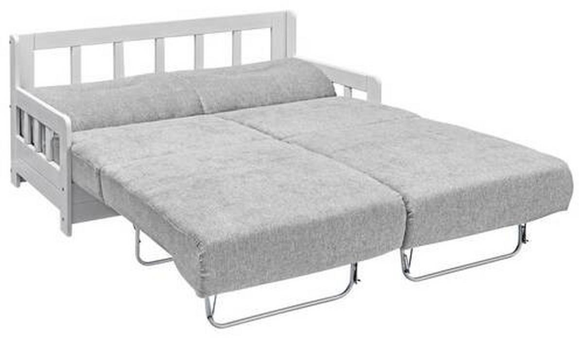 Schlafsofa Camino Weiß/Grau B: 154 cm - Weiß/Grau, LIFESTYLE, Holz/Textil (154/88/90cm) - Livetastic
