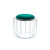 Beistelltisch/pouf 2 In 1 Comfortable Silber/dunkelgrün - Dunkelgrün/Silberfarben, Basics, Glas/Holzwerkstoff (50/50/45cm) - Kayoom