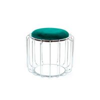 Beistelltisch/pouf 2 In 1 Comfortable Silber/dunkelgrün - Dunkelgrün/Silberfarben, Basics, Glas/Holzwerkstoff (50/50/45cm) - Kayoom