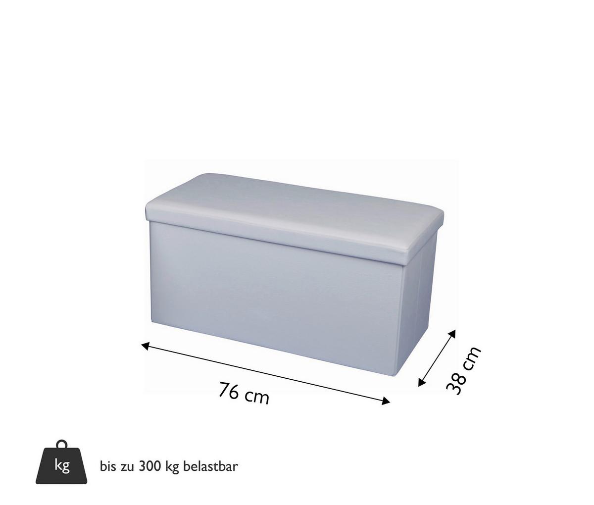 Sitztruhe Seatbox Weiß L: 76 Cm Lederlook, Mit Stauraum - Weiß, Basics, Kunststoff (76/38/38cm) - Echtwerk