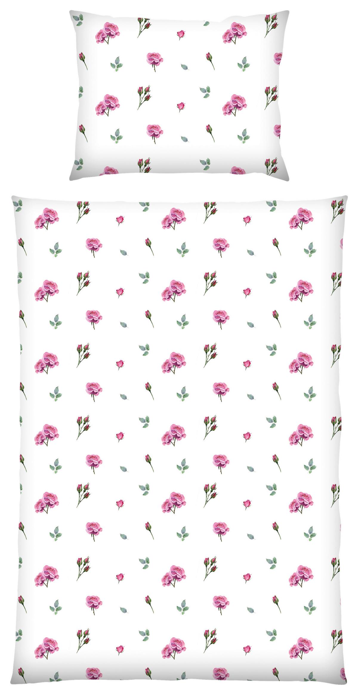 Bettwäsche Susi - Rot/Weiß, KONVENTIONELL, Textil - Ondega