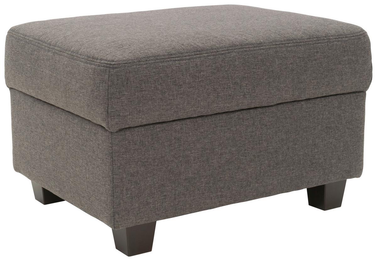 Polsterhocker Norma Braun/ Schwarz Webstoff H: 41 Cm - Wengefarben/Schwarz, Design, Textil (67/41/52cm) - MID.YOU