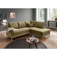 Ecksofa Valentina Olivgrün S: 230x200 Cm - Naturfarben/Olivgrün, MODERN, Textil (230/200cm) - Livetastic