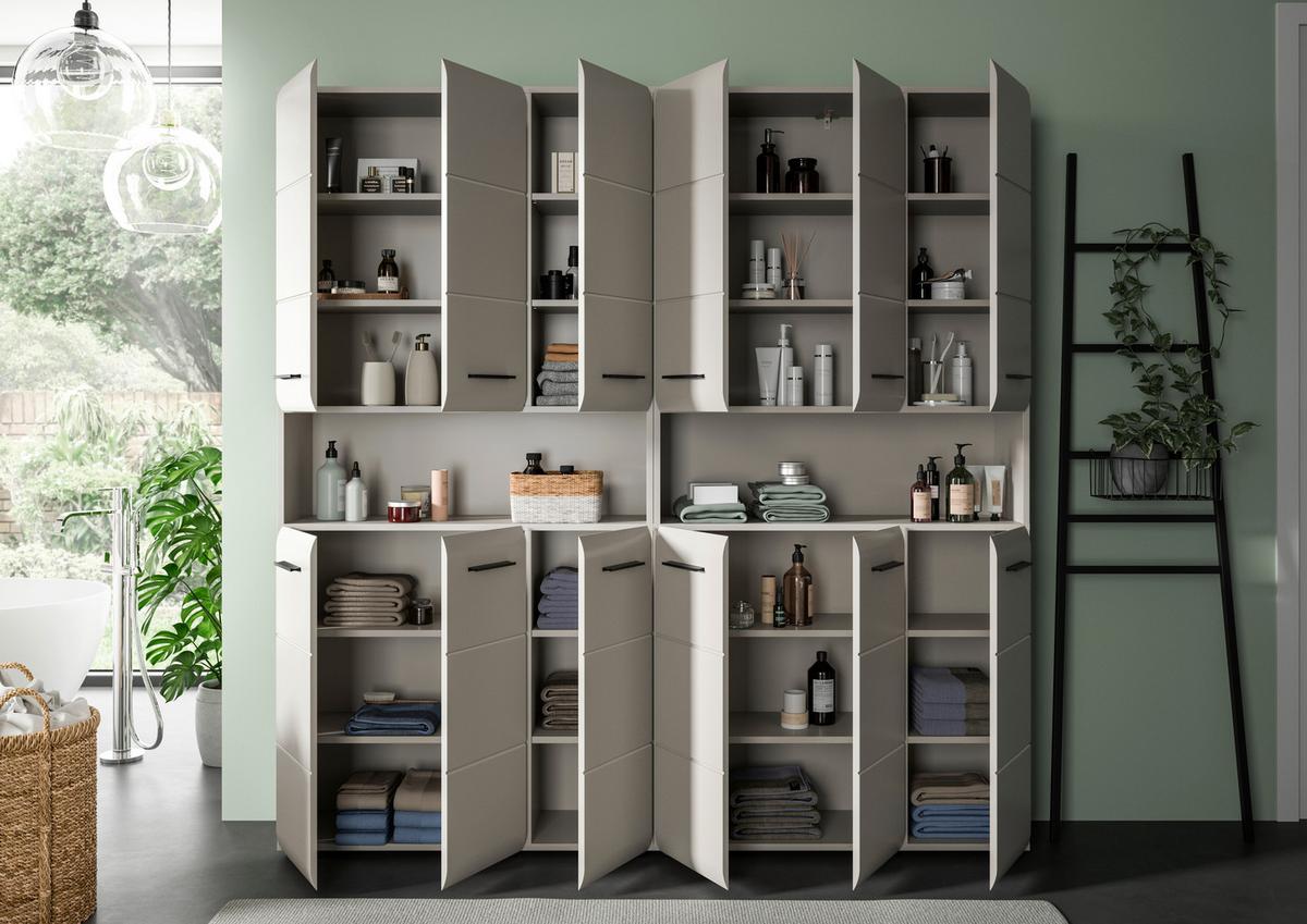 Badezimmer Ice Kaschmir B: 180cm - Kaschmir/Schwarz, Trend, Holzwerkstoff (180cm) - MID.YOU