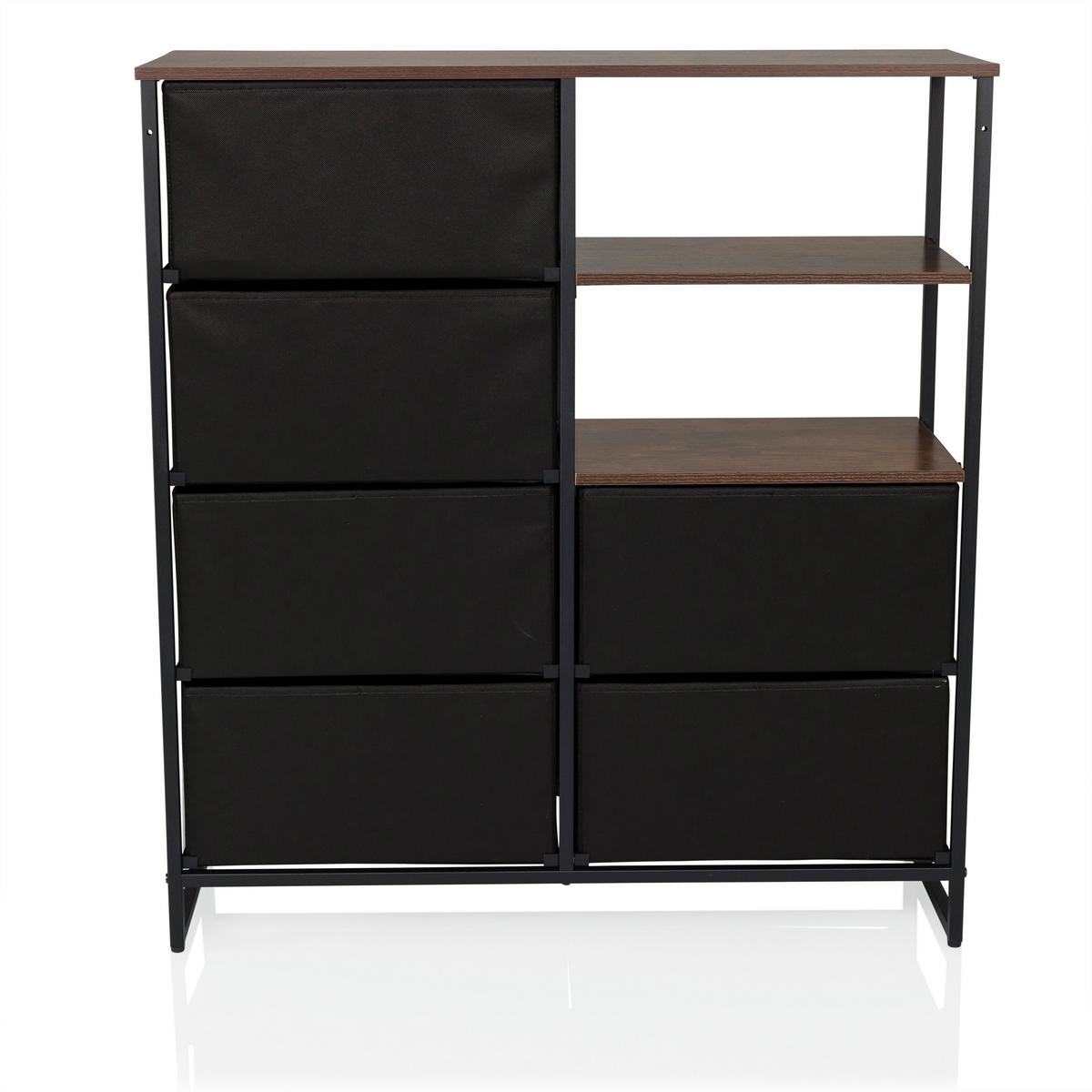 Kommode Ragala Eichefarben B: 84 Cm - Eichefarben/Schwarz, MODERN, Holzwerkstoff/Textil (84/92/30cm) - MID.YOU