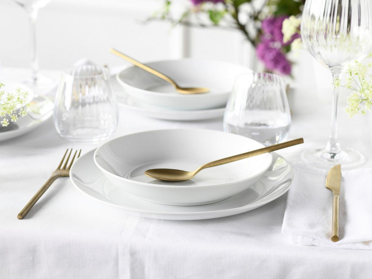 Kombinovaná souprava 80 dílná pro 8 osob - bílá, Basics, keramika (57/48/35cm)