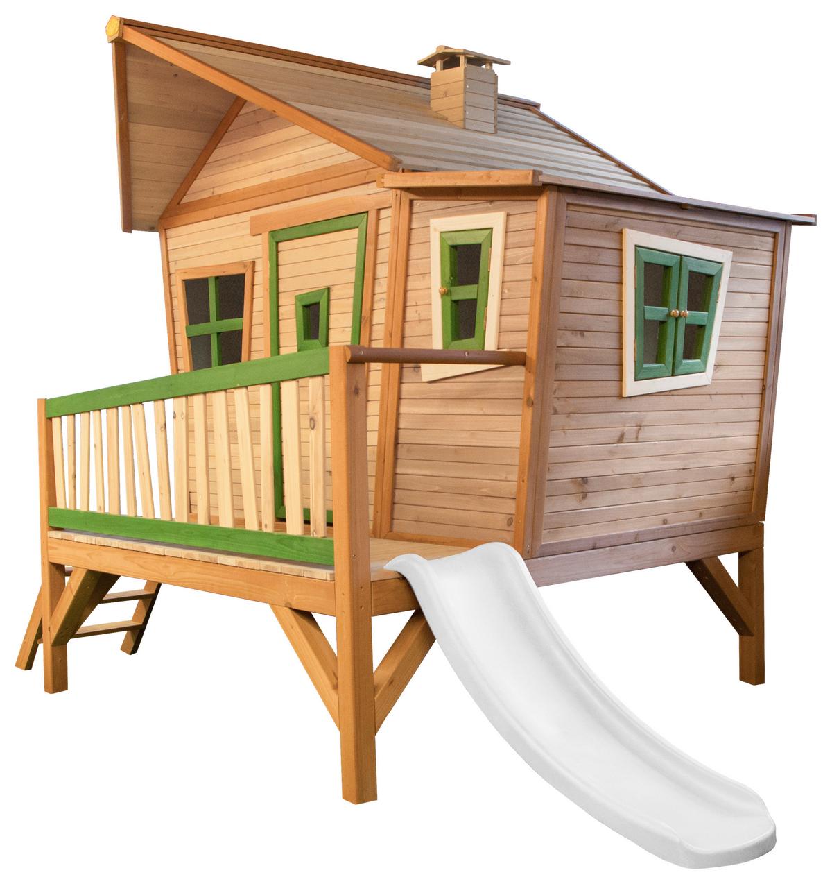 Spielhaus A030.108.90 - Hellgrün/Braun, KONVENTIONELL, Holz/Kunststoff (123/12,8/152cm) - Ambia Garden