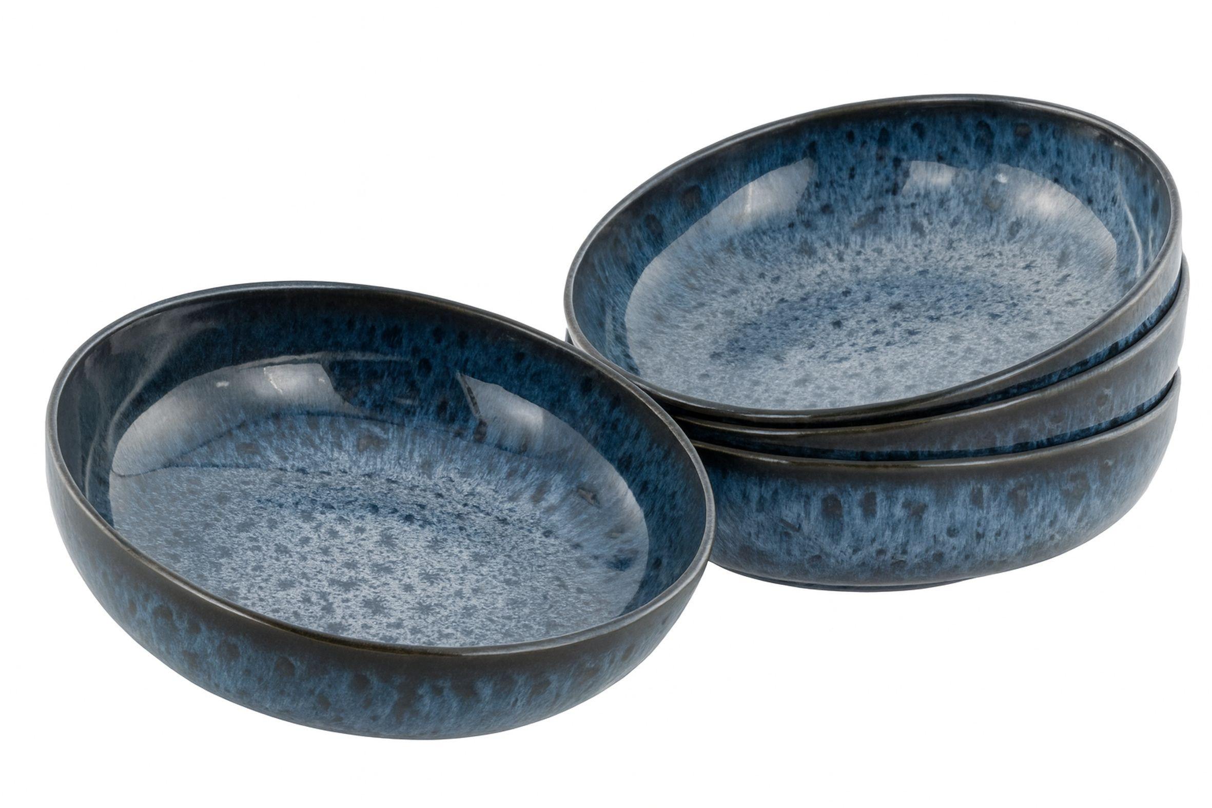 Schüsselset Magic Blue Keramik w - Blau/Schwarz, Basics, Keramik (21/6cm) - Creatable