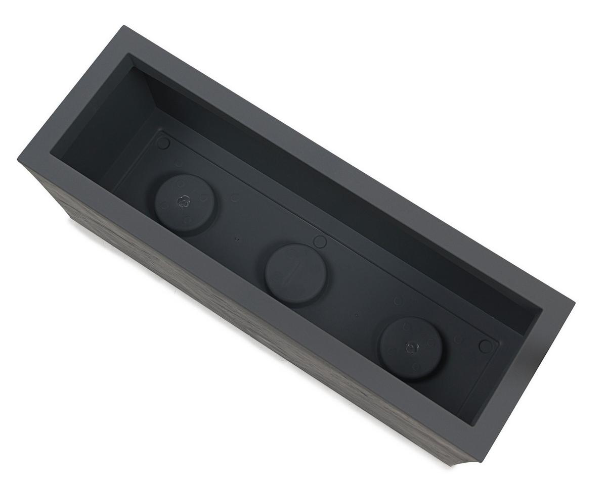 Übertopf Kunststoff Anthrazit Wetter-/ Und Uv-Beständig - Anthrazit, Basics, Kunststoff (60/23/20cm)