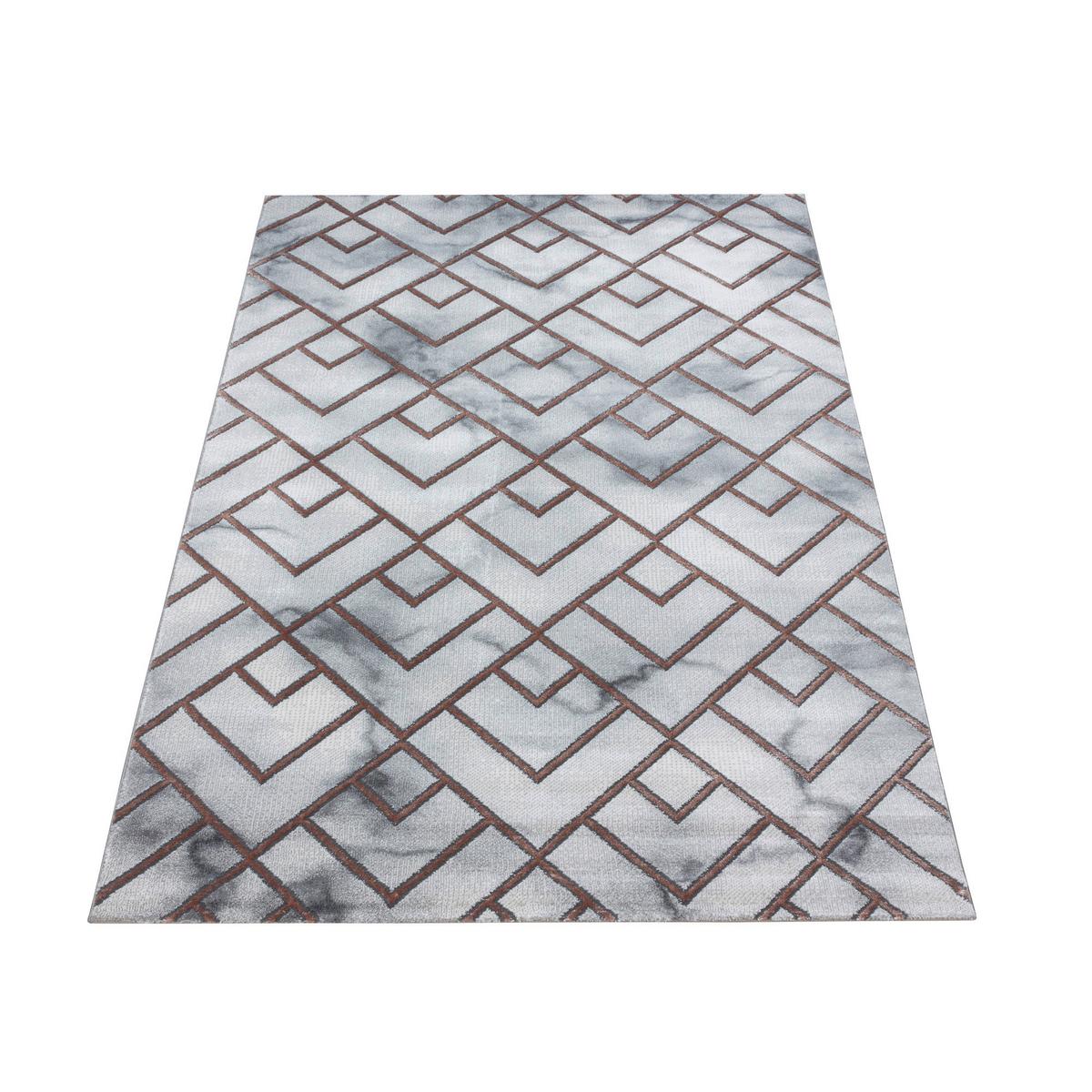 Webteppich Bronze/Hellgrau Naturfaser Naxos 140x200 cm - Bronzefarben, Design (140/200cm)