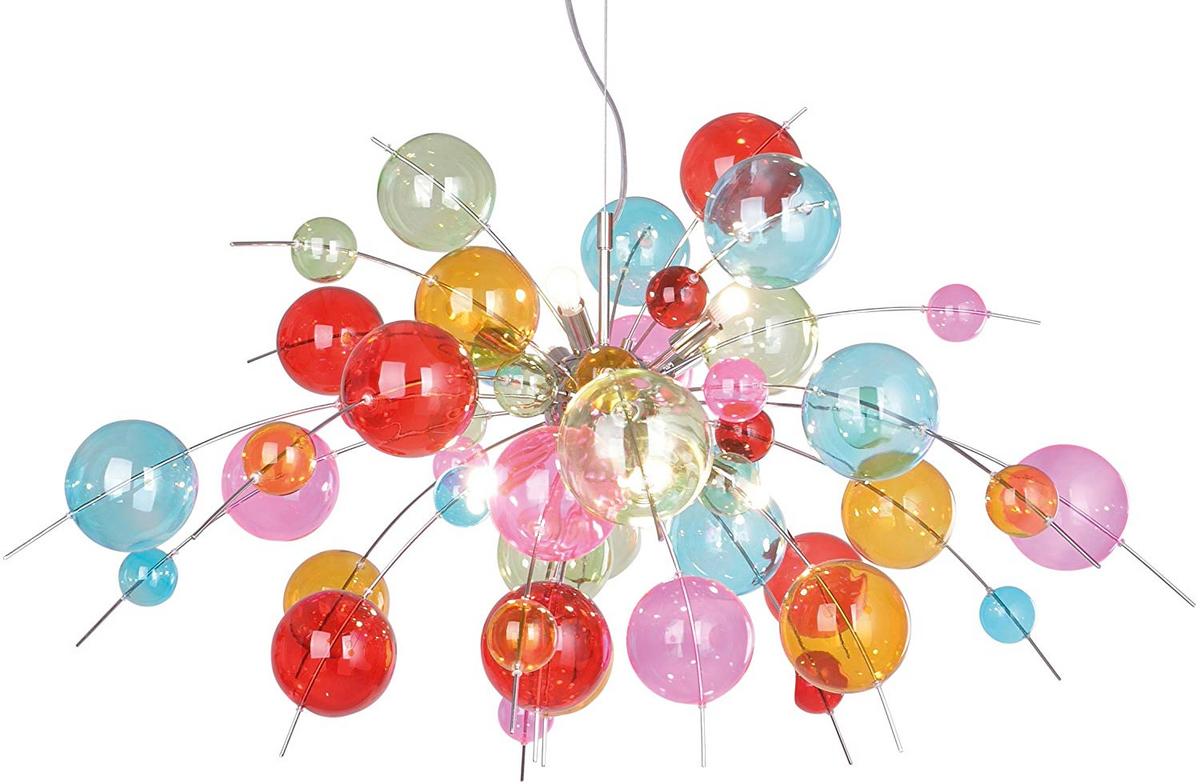 Hängeleuchte Explosion H: 150 cm 10-Flammig - Chromfarben/Klar, Design, Glas/Metall (98/150cm) - Näve