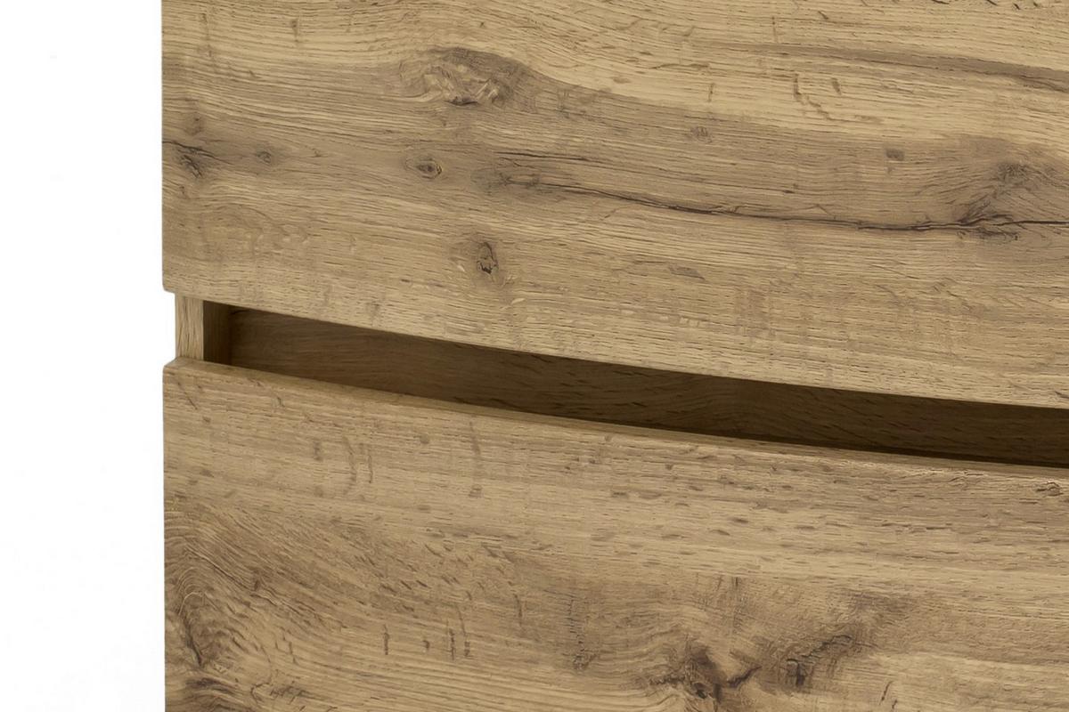 Waschbecken mit Unterschrank Kopenhagen B: 80cm Eiche Dekor - Eichefarben/Grau, KONVENTIONELL, Glas/Holzwerkstoff (80cm) - Held