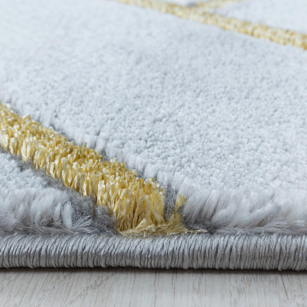 Webteppich Goldfarben/Hellgrau Naturfaser Naxos 140x200 cm - Goldfarben, Design, Textil (140/200cm)