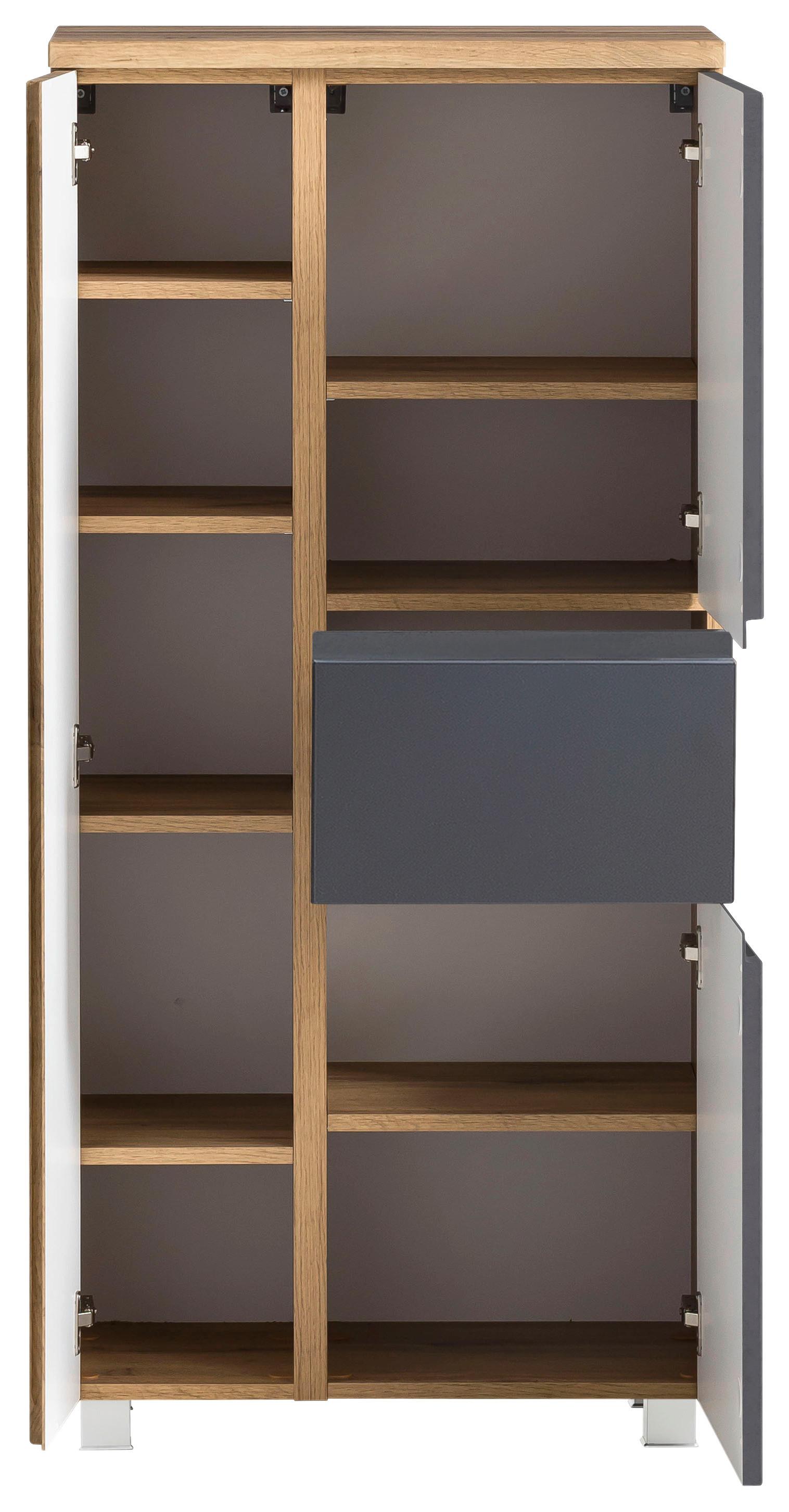 Midischrank mit Drehtüren, Schublade und Einlegeböden