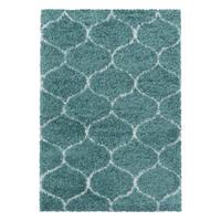 Webteppich Blau Naturfaser Salsa 280x370 cm - Blau, Design, Textil (280/370cm)