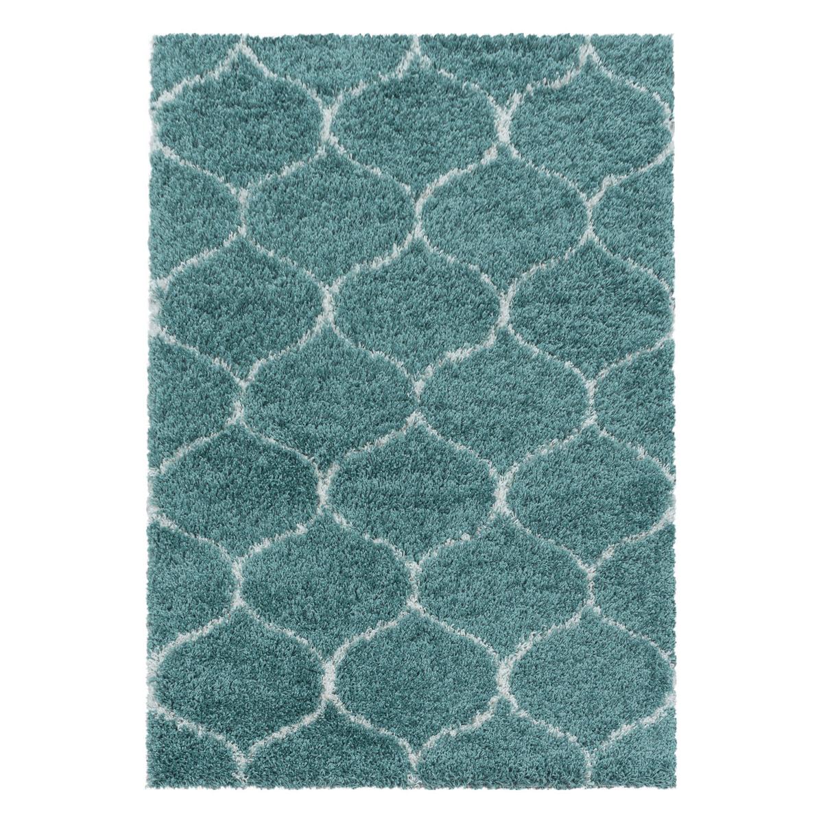 Webteppich Blau Naturfaser Salsa 280x370 cm - Blau, Design, Textil (280/370cm)
