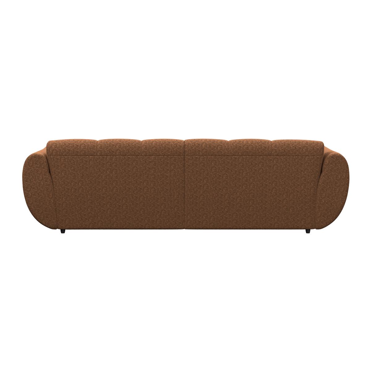 Ecksofa Panda Chenille terracotta, 280x178cm - Terracotta/Schwarz, Trend, Textil (280/178cm)