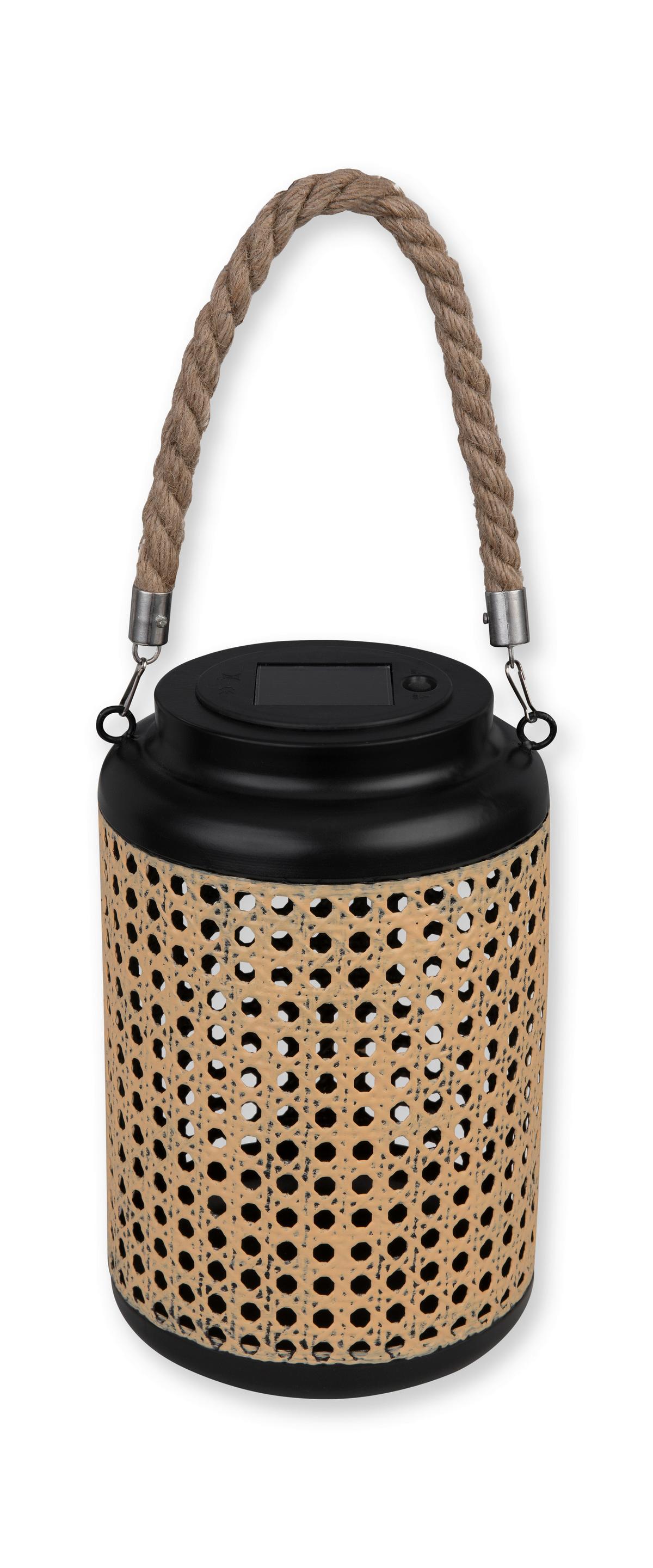 SOLÁRNÍ SVÍTIDLO Liana, 15,5/38cm - černá/přírodní barvy, Moderní, kov/plast (15/38cm) - Modern Living