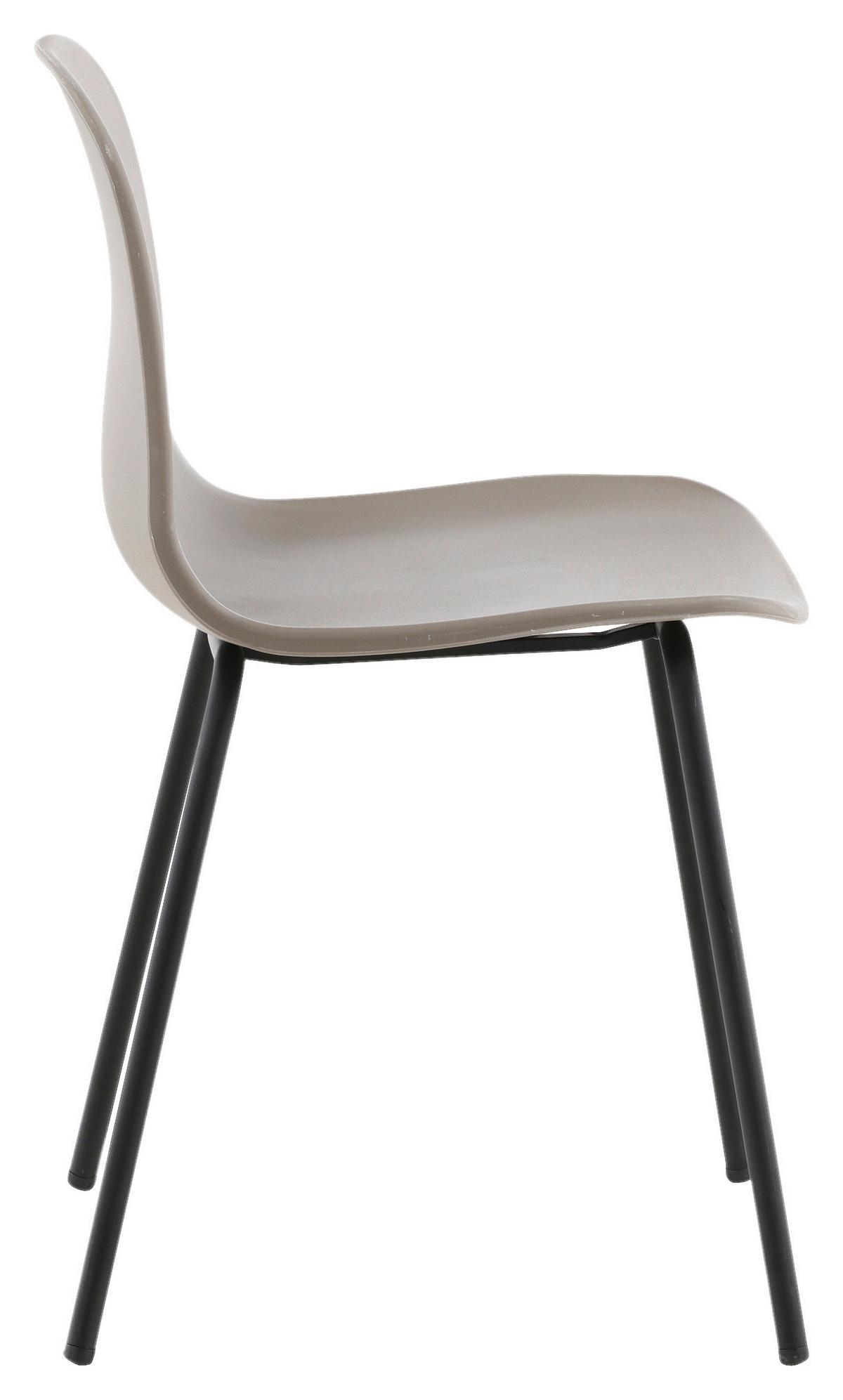 Stuhl-set Arctic - Greige/Schwarz, Design, Kunststoff/Metall (49/82/48cm) - Livetastic
