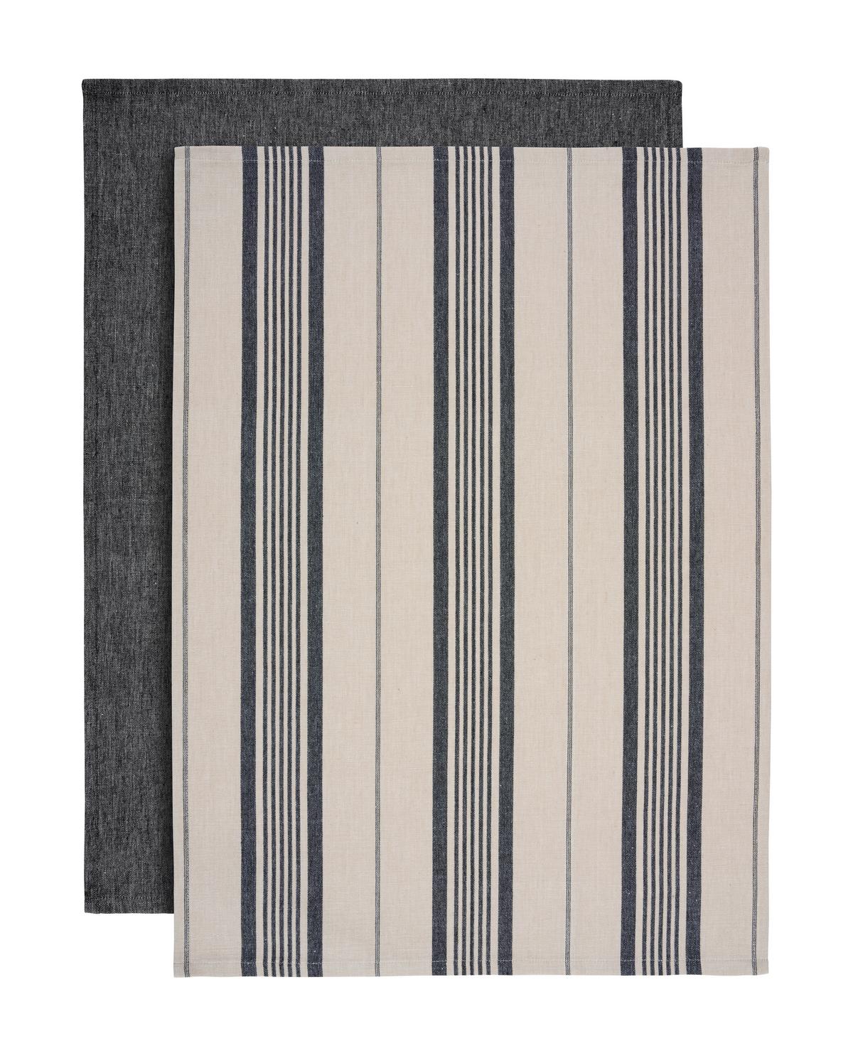 Sada utěrek Henry, 50/70cm, černá - černá, Moderní, textil (50/70cm) - Modern Living