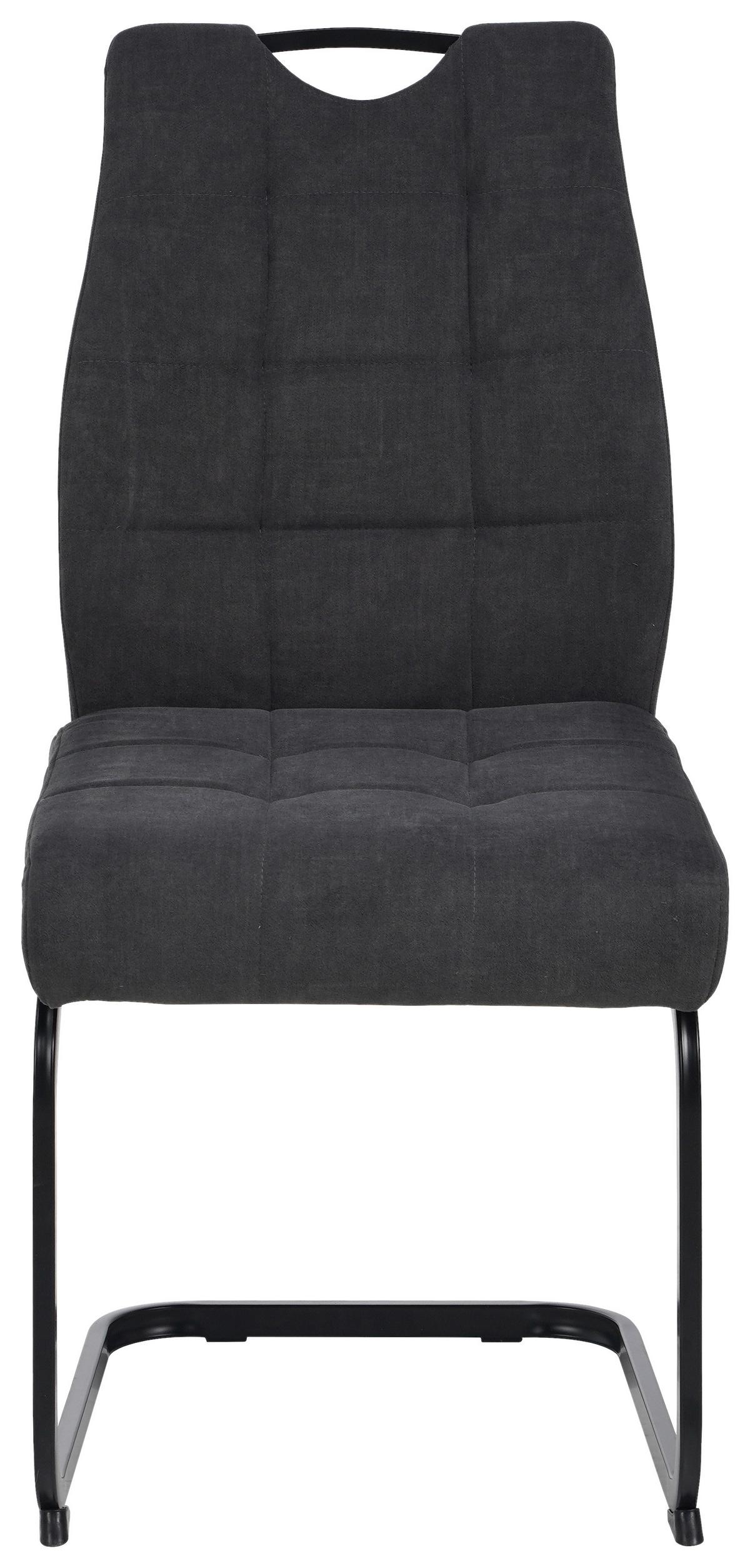 Schwingstuhl Felice Webstoff Grau, B: 46 cm - Schwarz/Grau, KONVENTIONELL, Textil/Metall (46/96/61,5cm) - MID.YOU