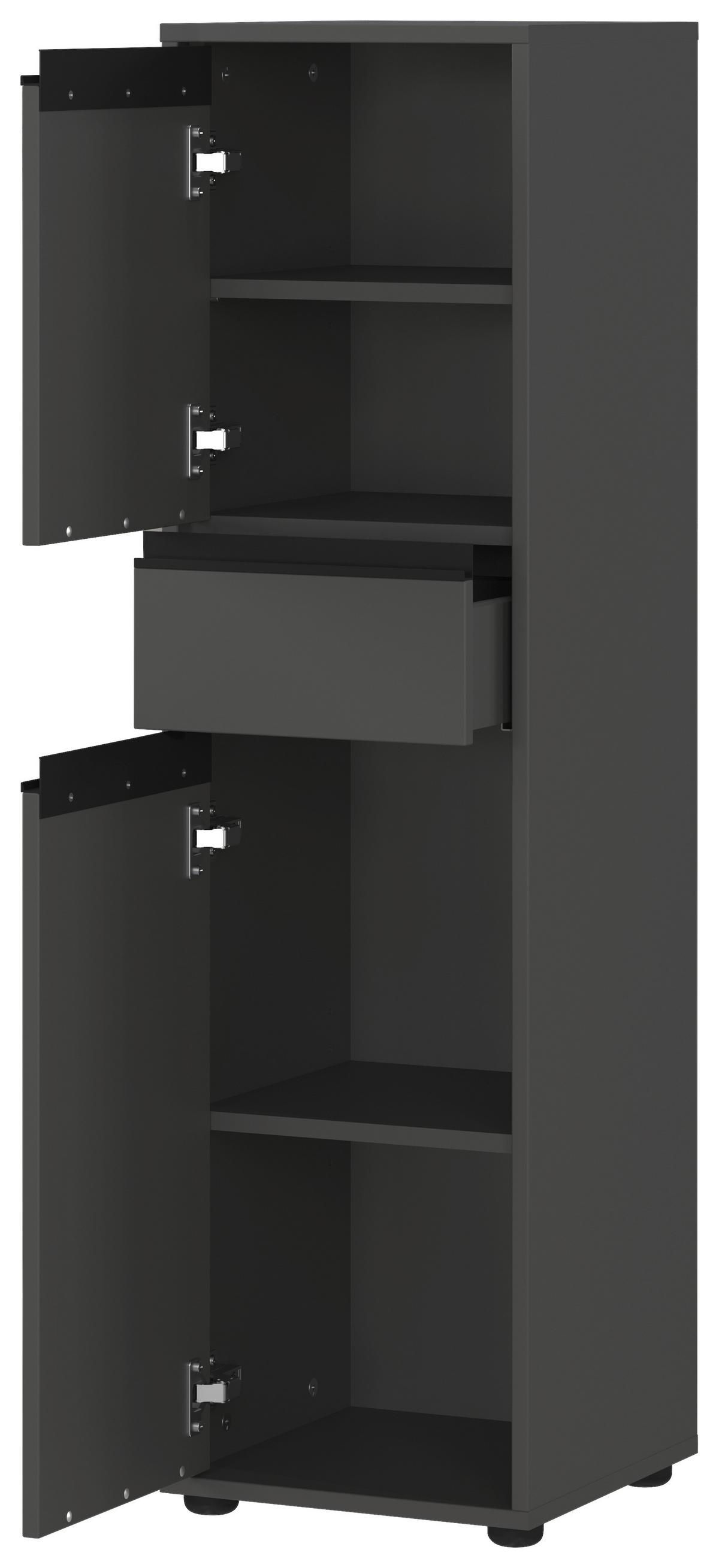 Midischrank Gw-Lemont Graphitfarben - Schwarz/Graphitfarben, MODERN, Holzwerkstoff (33/121/34cm) - Germania