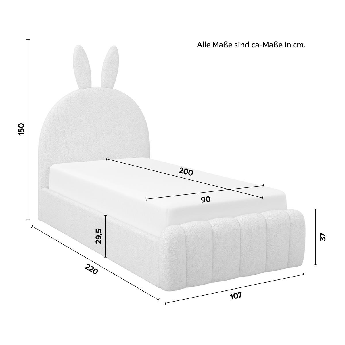 Detská posteľ BELLY 90x200, poťah buklé - béžová, Modern, drevo/textil (90/200cm) - Bessagi Kids