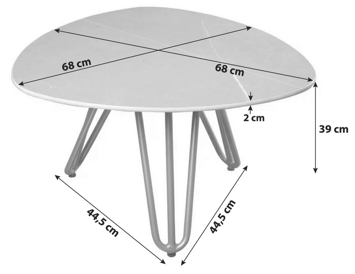 Loungetisch Emilia - Grau, MODERN, Metall (68/68/39cm) - Gardenson