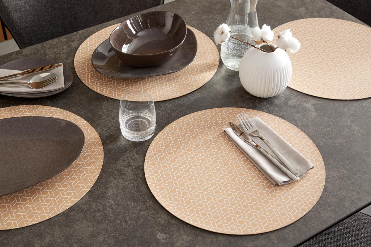 Tischset Henja - Beige/Weiß, MODERN, Kunststoff (38cm) - Luca Bessoni