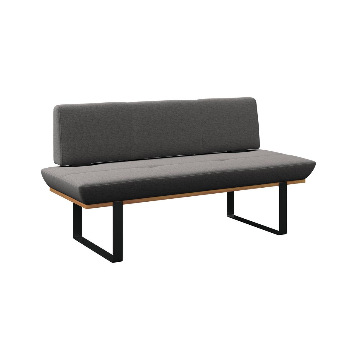 Sitzbank Tristan Webstoff dunkelgrau, B: 170cm - Dunkelgrau/Schwarz, MODERN, Holz/Textil (170/48/90cm) - James Wood