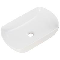 Aufsatzwaschbecken New York BxHxT: 50x12,5x31,5 cm Weiß - Weiß, MODERN, Keramik (50/12,5/31,5cm) - MID.YOU