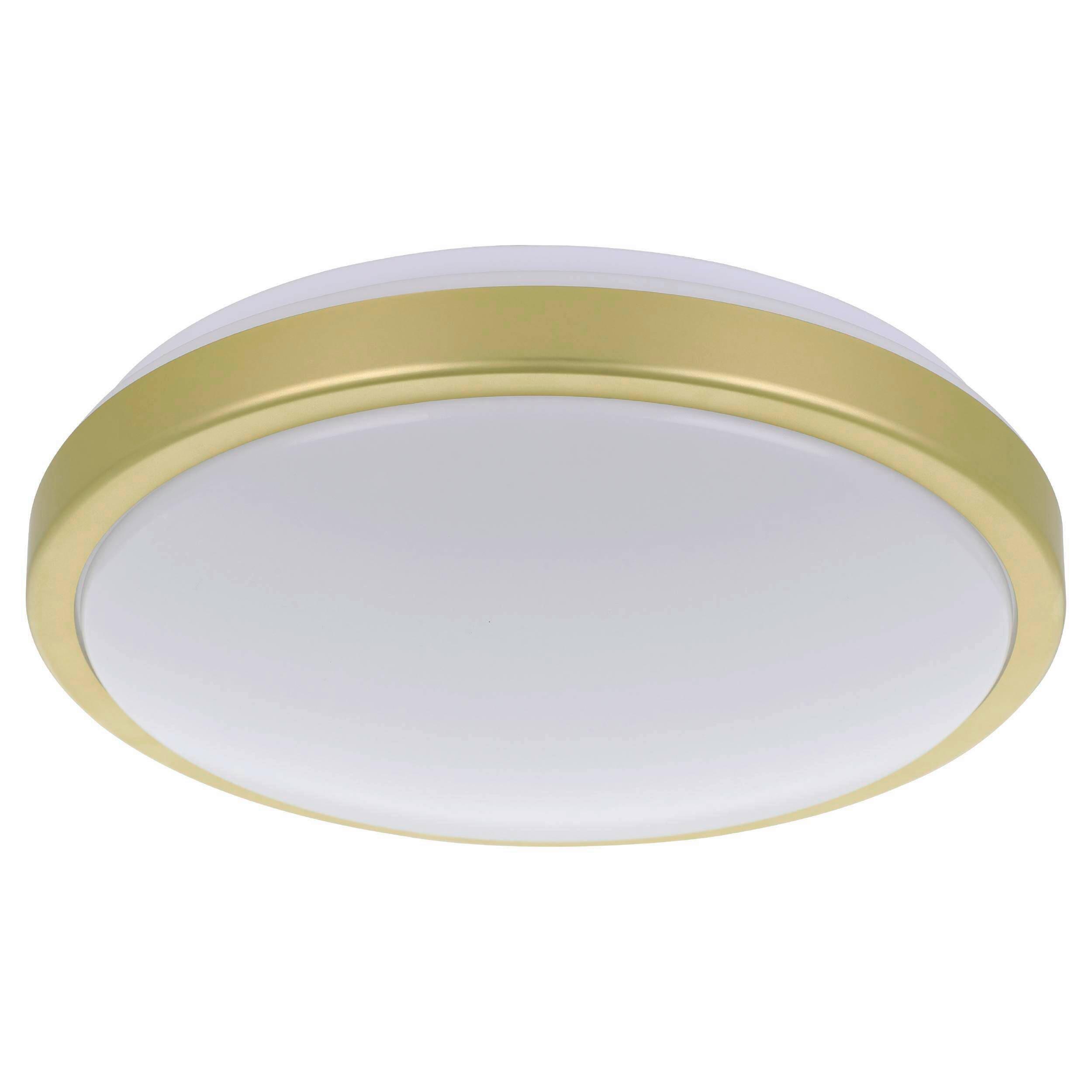 Deckenleuchte 31224 Lezuza Weiss/messing - Messingfarben/Weiß, Basics, Kunststoff/Metall (32,5/9cm) - Eglo