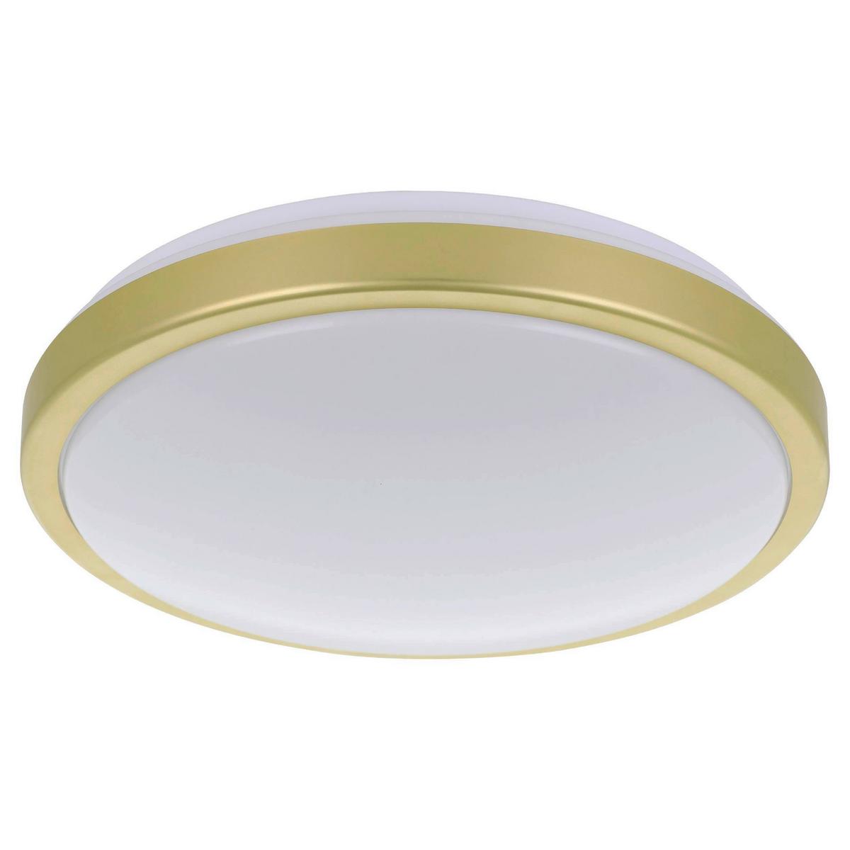 Deckenleuchte 31224 Lezuza Weiss/messing - Messingfarben/Weiß, Basics, Kunststoff/Metall (32,5/9cm) - Eglo