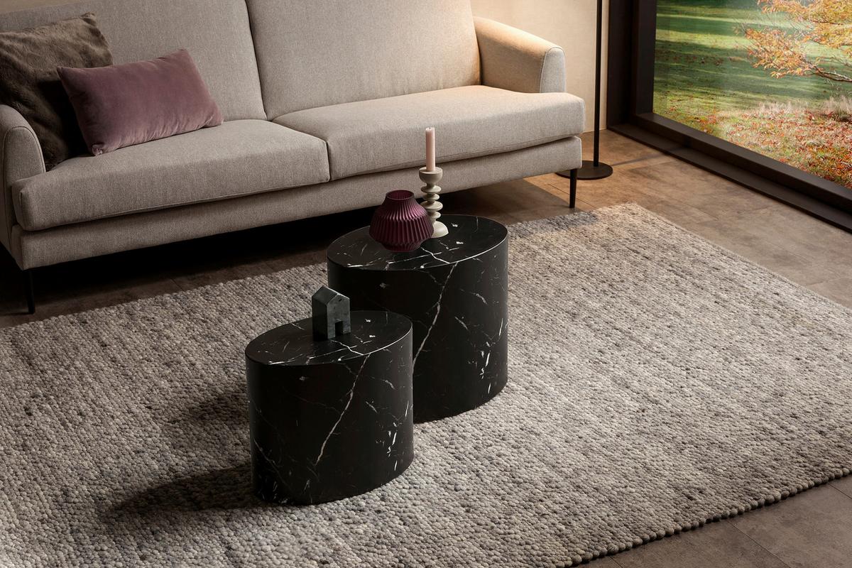 Couchtischset Schwarz 2-teilig - Schwarz, Design, Holzwerkstoff (48-40/33-24,5/40-33cm) - Livetastic