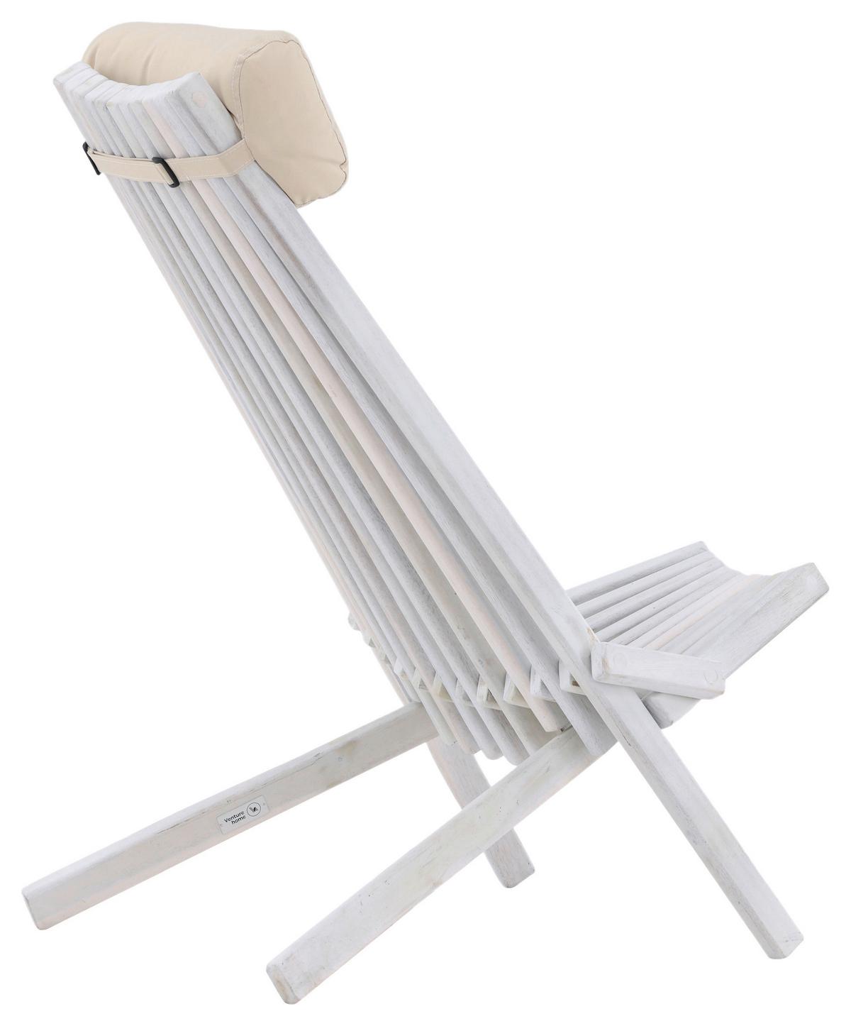 Strandsessel Wetterfest Asta Holz - Weiß, KONVENTIONELL, Holz (57/79/73cm) - Gardenson