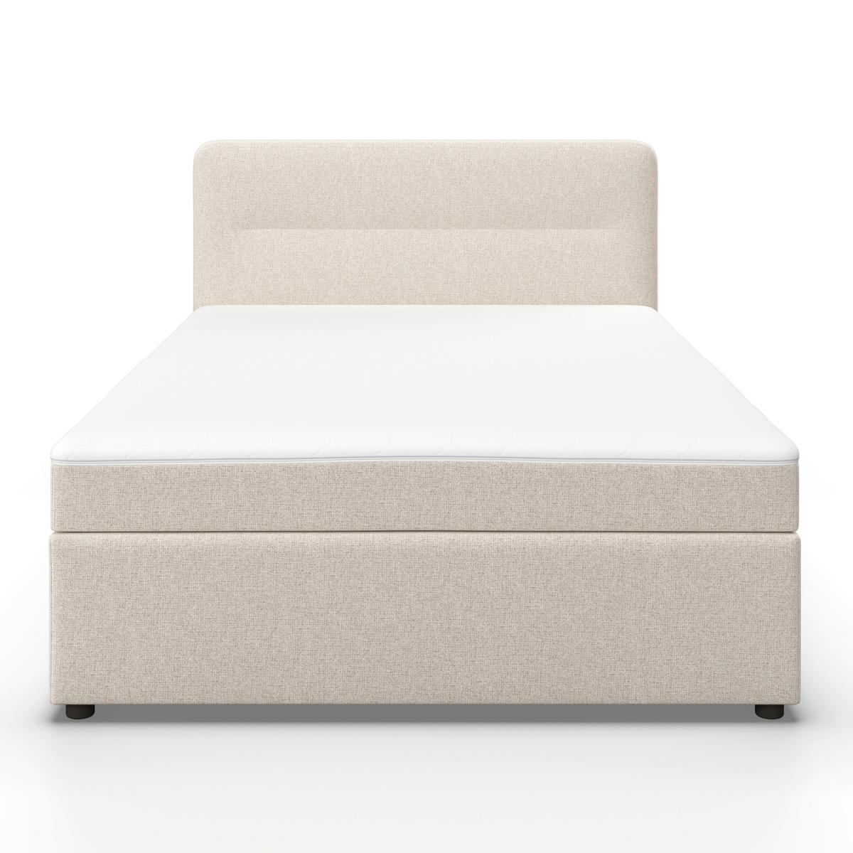Boxspringová postel MARCO 140x200, béžová - černá/krémová, Moderní, dřevo/textil (140/200cm) - Bessagi Home