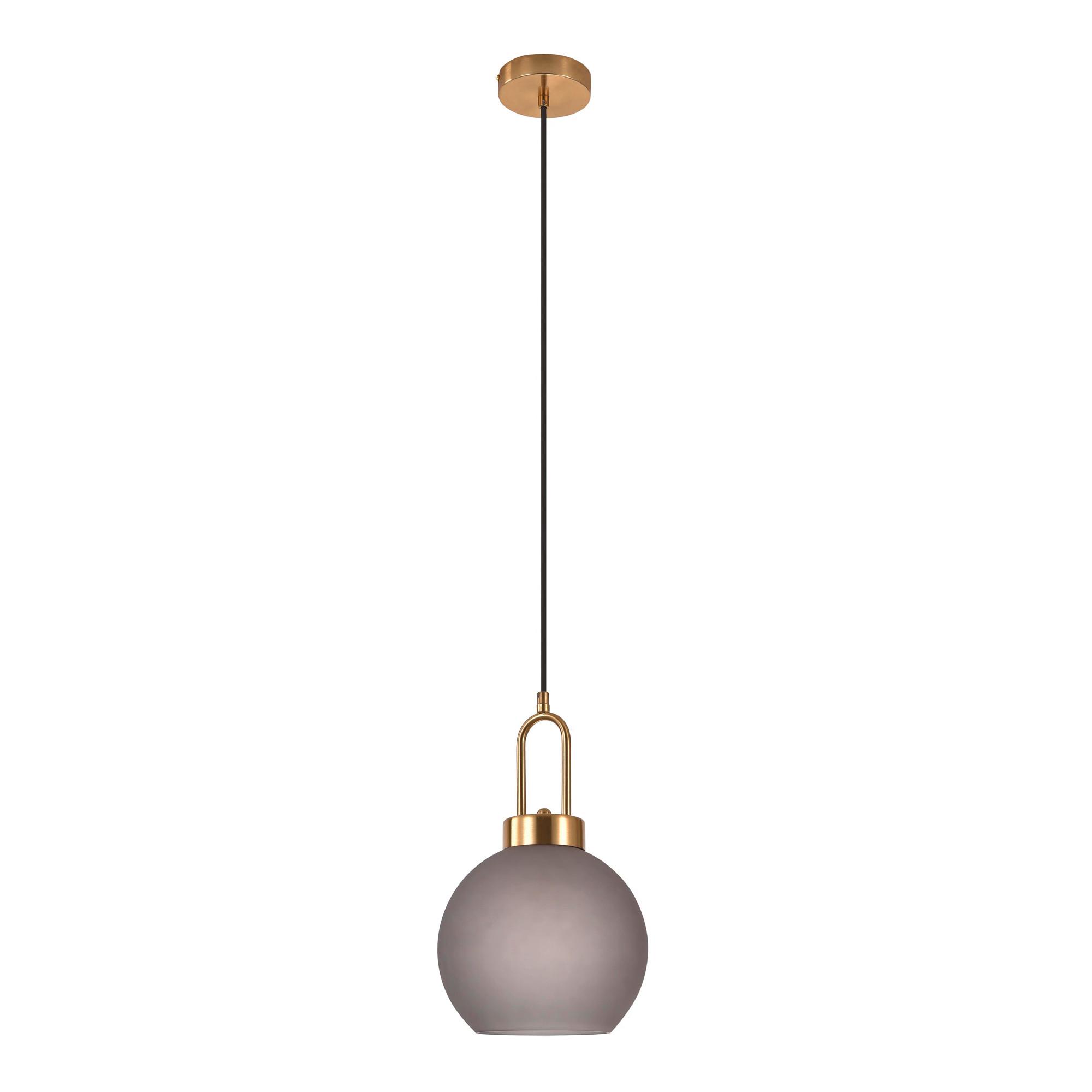 Hängeleuchte Luton Pendant - Messingfarben/Grau, Basics, Glas/Metall (25/33cm)