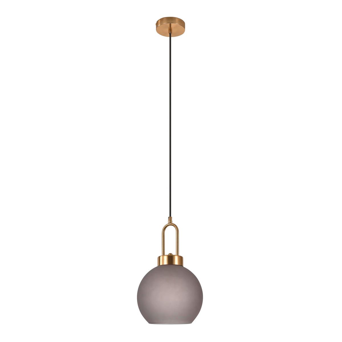 Hängeleuchte Luton Pendant - Messingfarben/Grau, Basics, Glas/Metall (25/33cm)