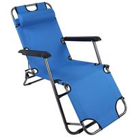 Sonnenliege Maltosa Verstellbar - Blau, MODERN, Kunststoff/Textil (60/27/153cm) - Ambia Garden