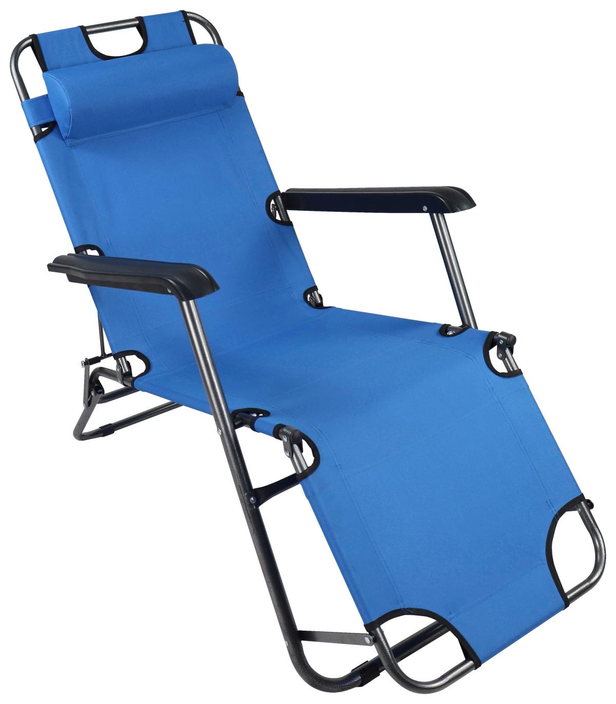 Sonnenliege Maltosa Verstellbar - Blau, MODERN, Kunststoff/Textil (60/27/153cm) - Ambia Garden