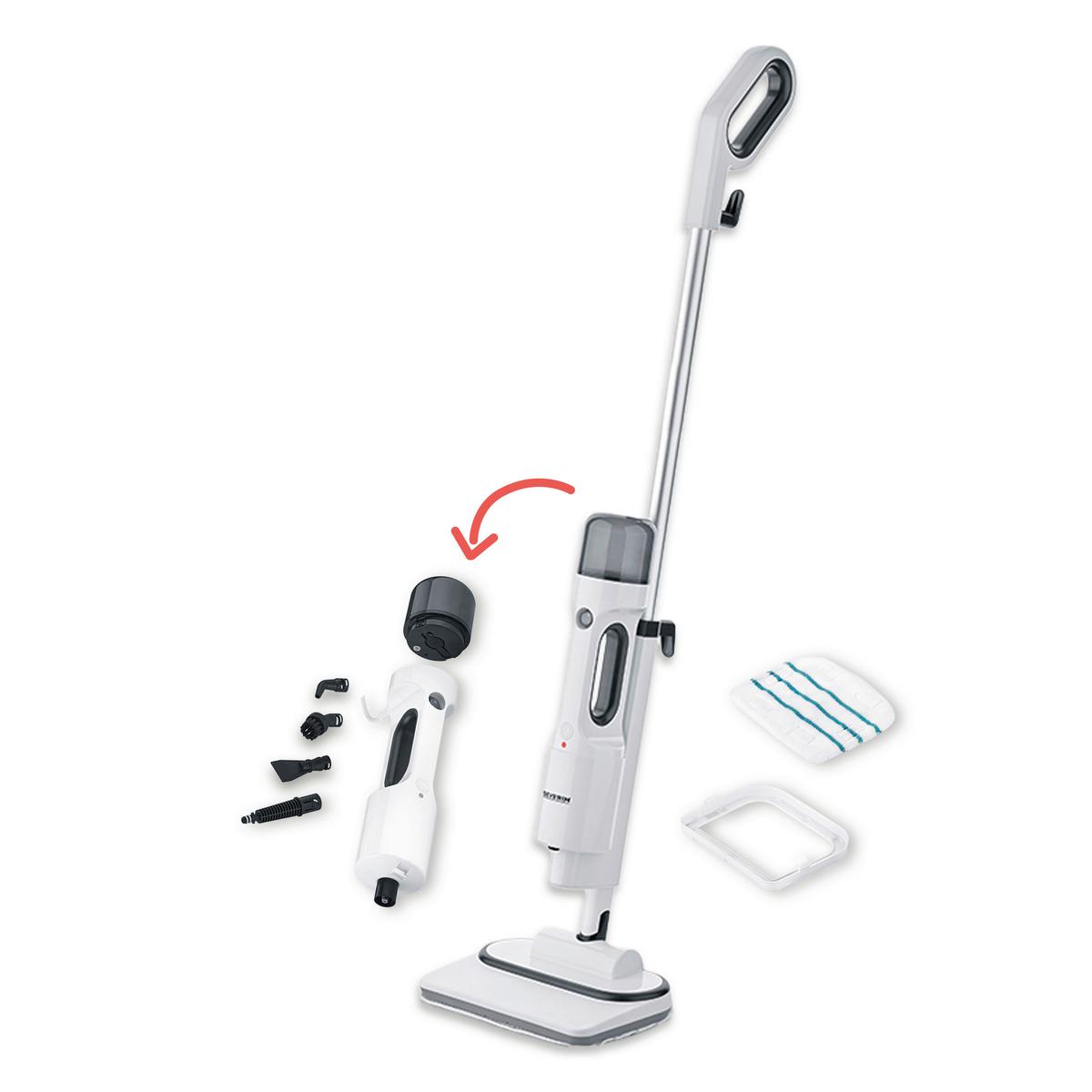 DAMPFREINIGER Weiß, 1500W - Weiß, Basics, Kunststoff (29/120/21cm) - Severin