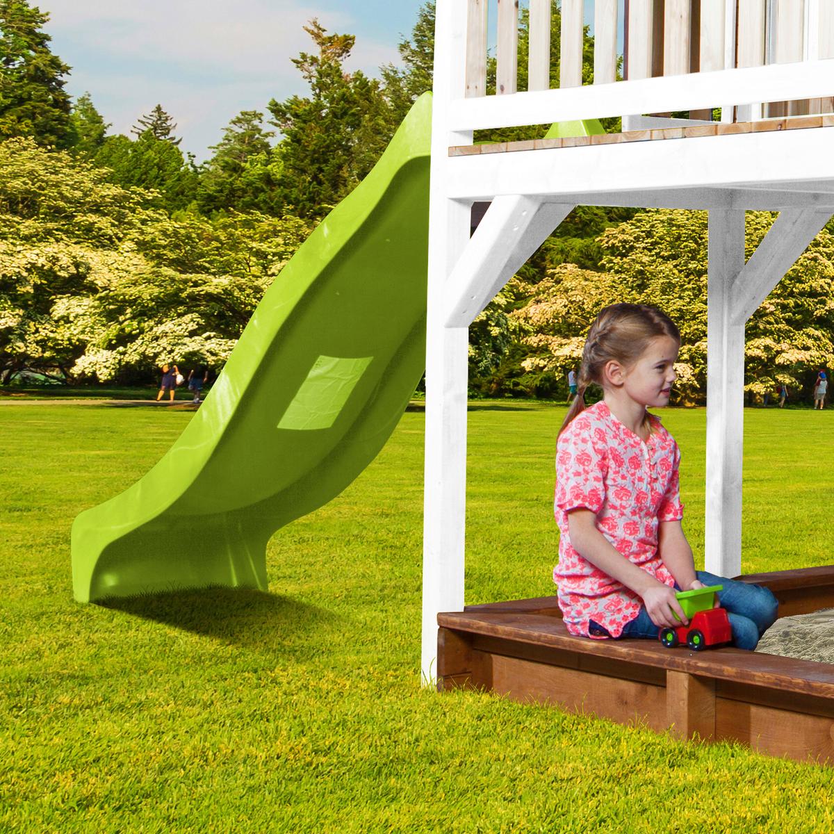 Spielturm A030.154.11 - Braun/Weiß, KONVENTIONELL, Holz (613/291/277cm) - Ambia Garden