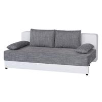 Schlafsofa mit Bettkasten Lucy Weiß/Grau - Schwarz/Weiß, Design, Holzwerkstoff/Textil (200/90/103cm) - P & B