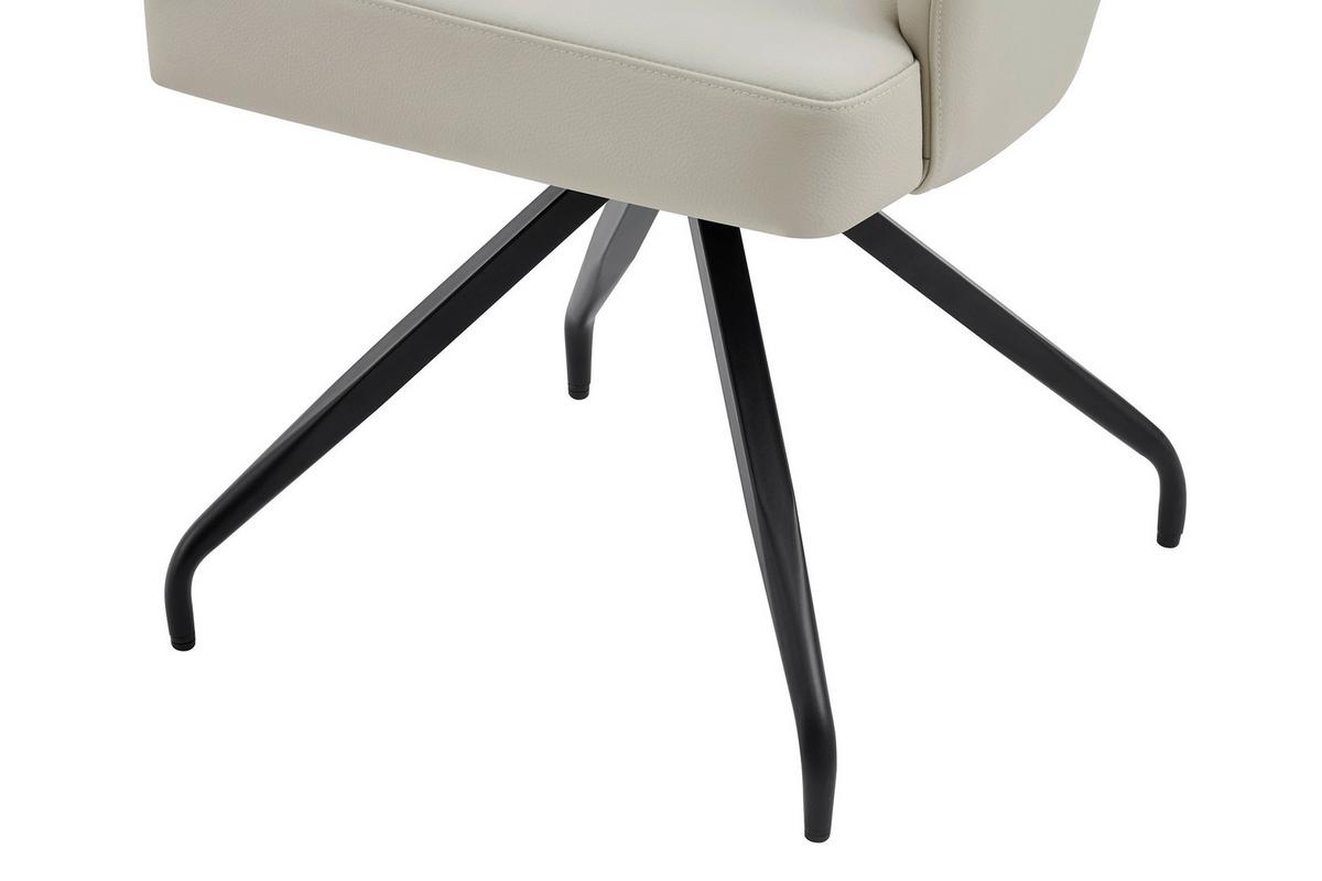 Armlehnstuhl Janette Schwarz/Beige B: 57,5 cm - Beige/Schwarz, MODERN, Leder/Holz (57,5/83,5/63cm) - Livetastic
