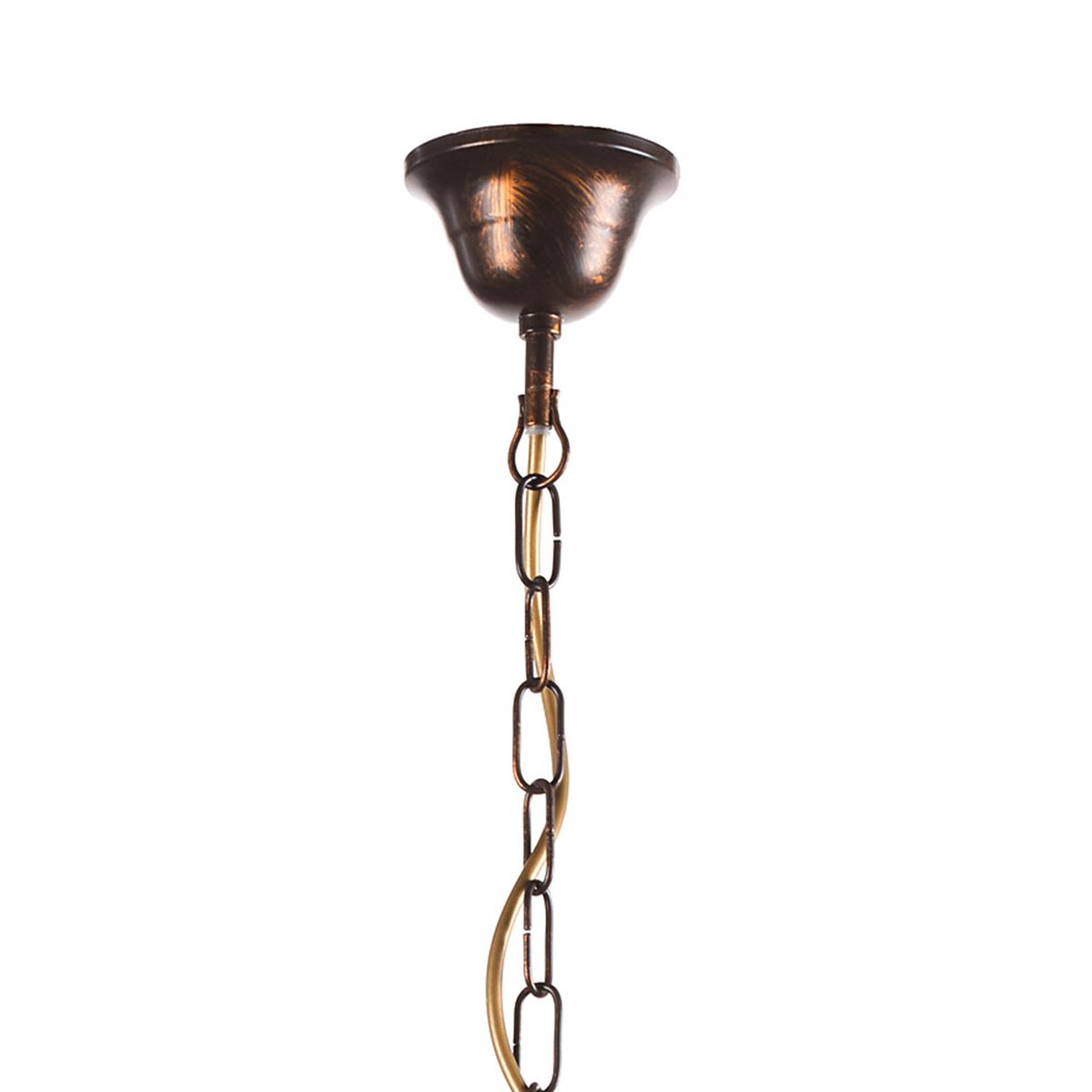 Hängeleuchte 4620/2 - Bronzefarben/Olivgrün, Natur, Glas/Metall (80/45/110cm)