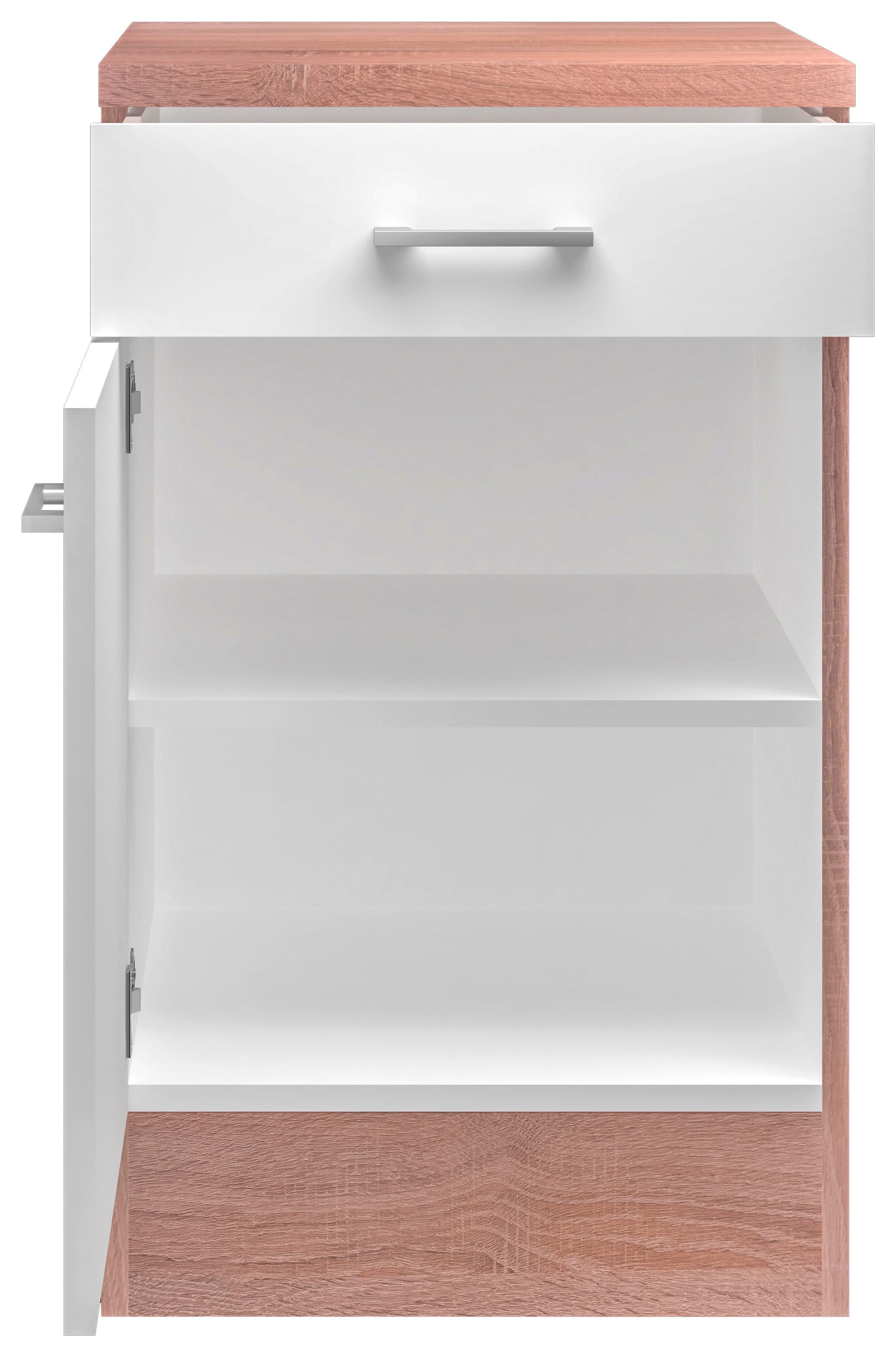 Kuchyňská Spodní Skříňka Samoa Us 50 - bílá/barvy dubu, Konvenční, kompozitní dřevo/plast (50/85/57cm)