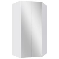 Eckkleiderschrank Ny A Black, Weiß B: 120 cm - Weiß, MODERN, Glas/Holzwerkstoff (120/236/120cm) - MID.YOU